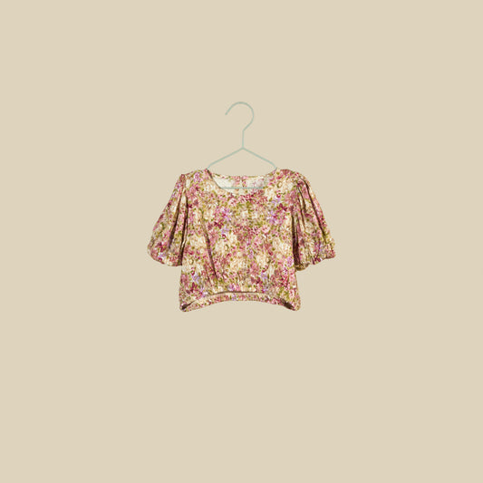 T-shirt crop fantasia floreale