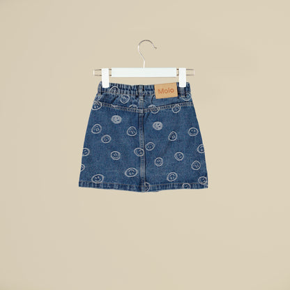 Minigonna in jeans con stampe Smile