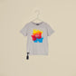 T-shirt sonora maniche corte grigia con bonghi