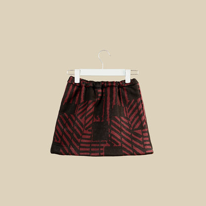 Gonna corta bordeaux con elastico in vita