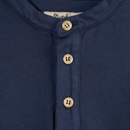 Maglietta serafino manica lunga blu navy