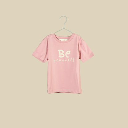 T-shirt maniche corte rosa "BE yourself"