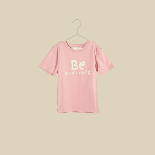 T-shirt maniche corte rosa "BE yourself"