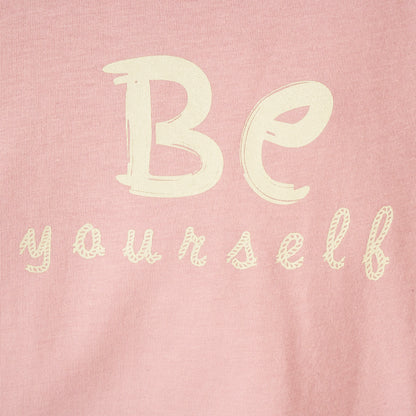 T-shirt maniche corte rosa "BE yourself"