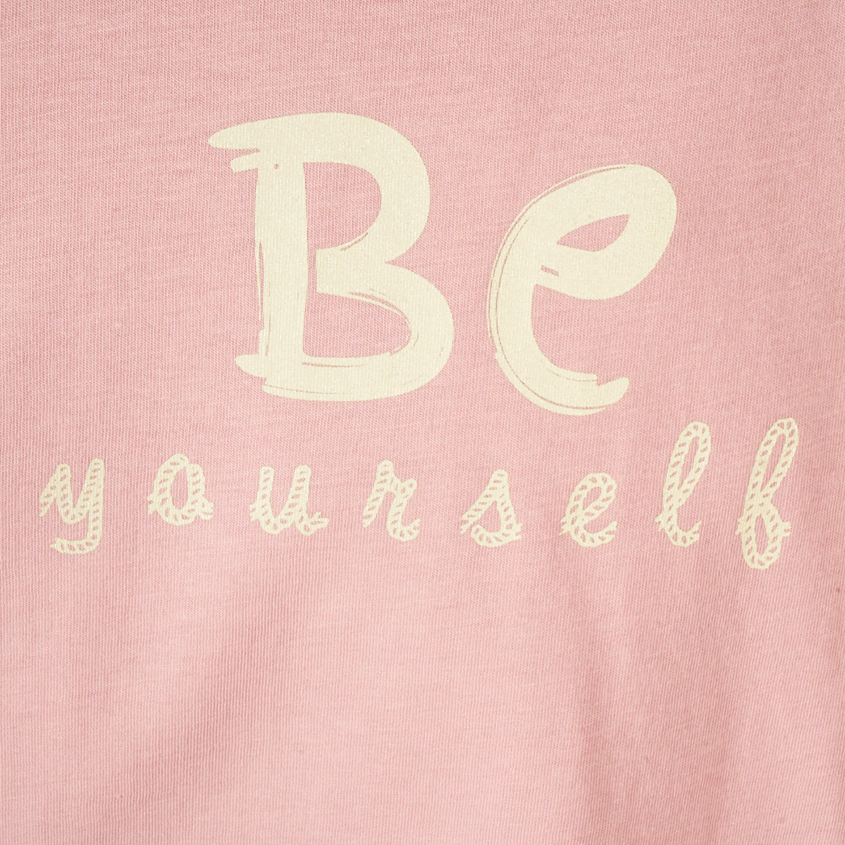 T-shirt maniche corte rosa "BE yourself"