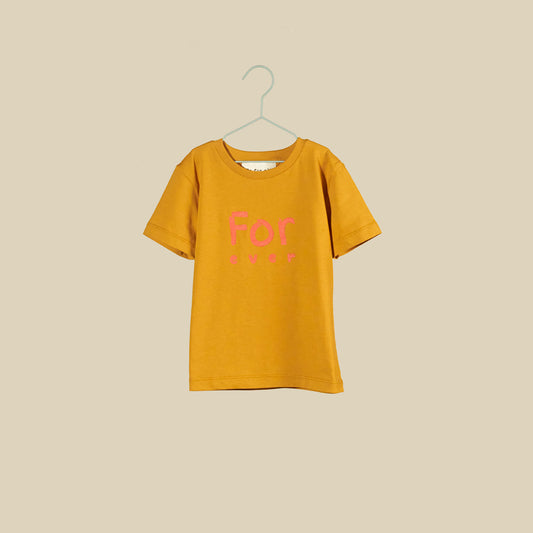 T-shirt maniche corte senape "FOR ever"