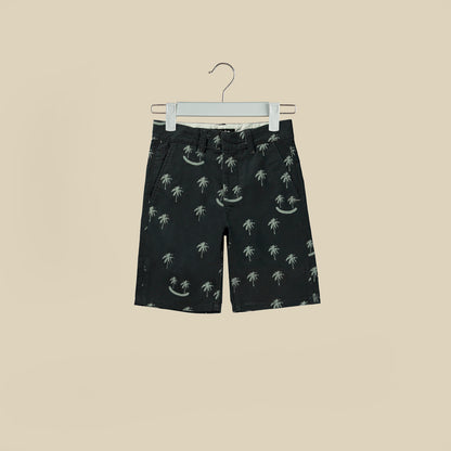 Shorts neri con palme verdi