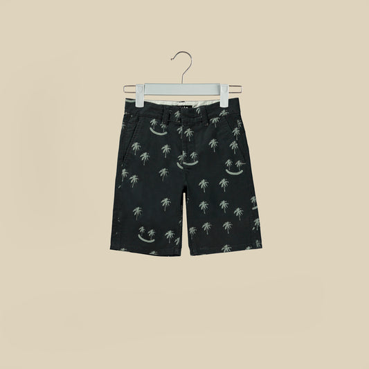 Shorts neri con palme verdi