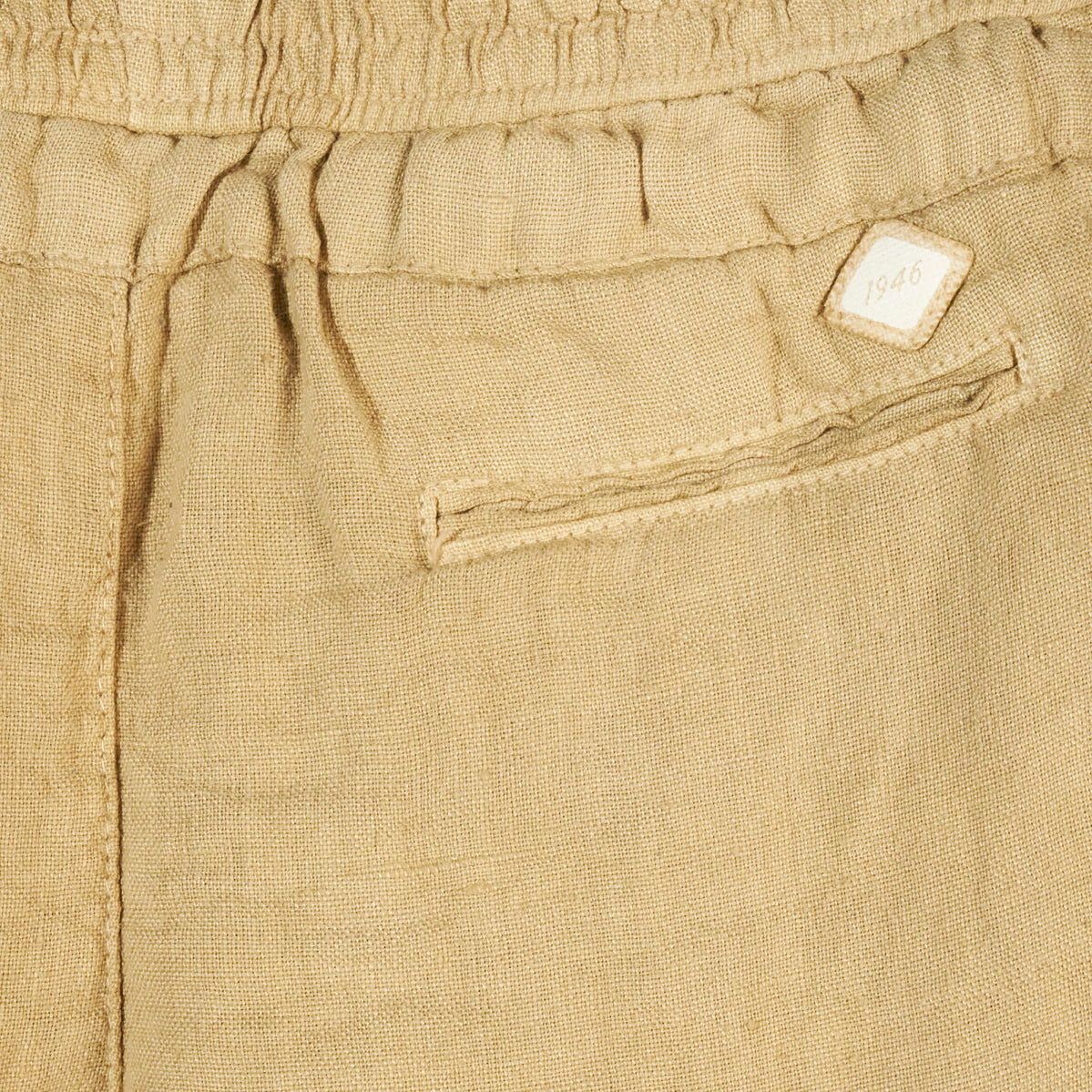 Pantalone sabbia in lino con elastico in vita