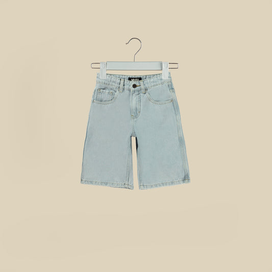 Shorts in denim light blu al ginocchio