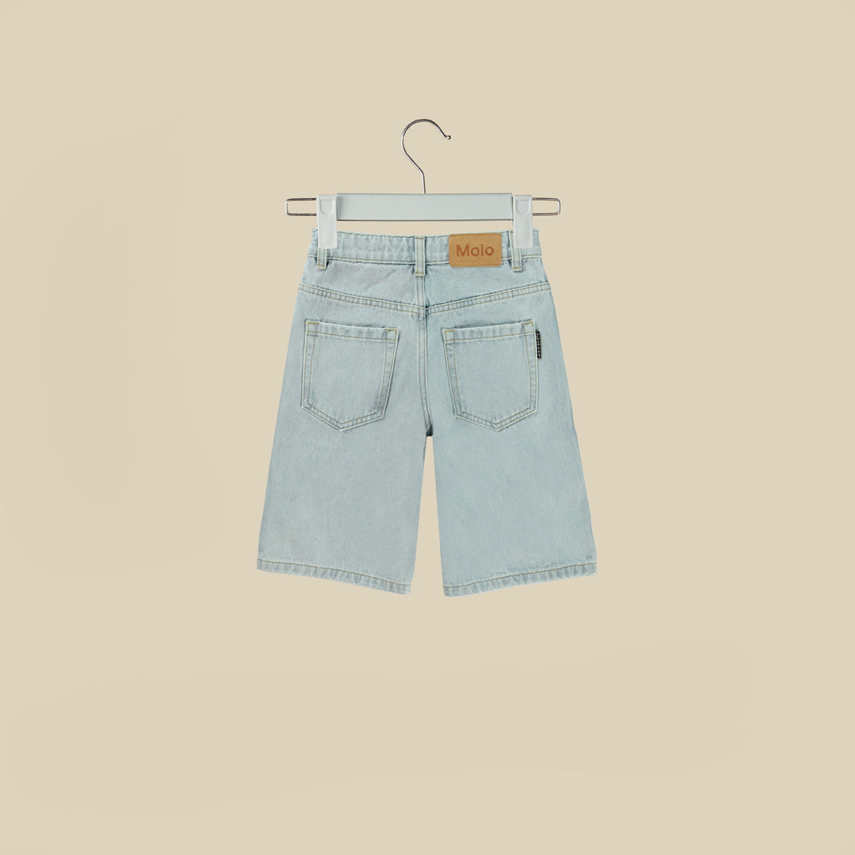 Shorts in denim light blu al ginocchio