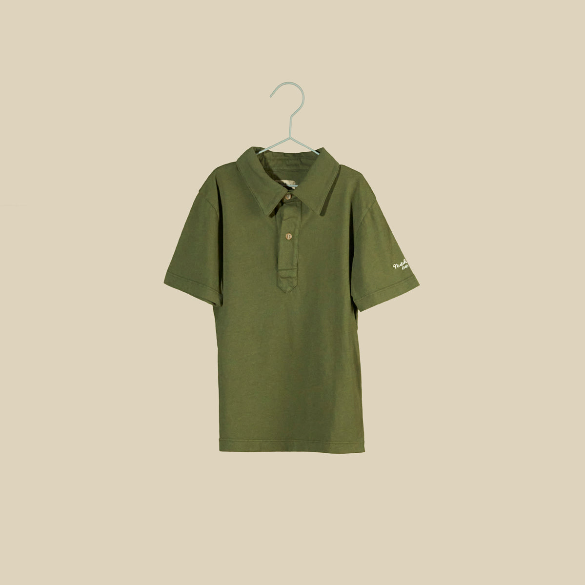 Polo a maniche corte in jersey verde militare