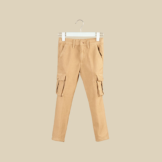 Pantalone in fustagno cammello con tasconi