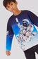 T-shirt maniche lunghe stampa astronauta
