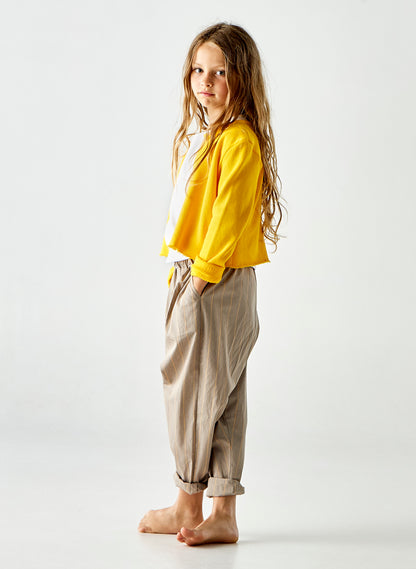 Pantalone unisex baggy in cotone gessato
