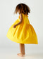 Vestito smanicato in cotone croccante giallo girasole