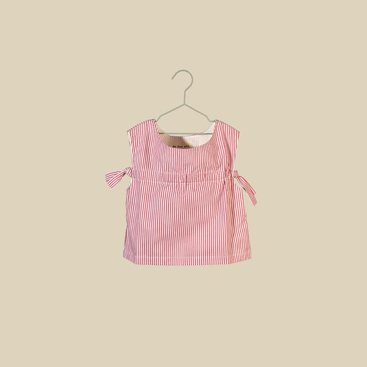 Top a righine bianche e rosse