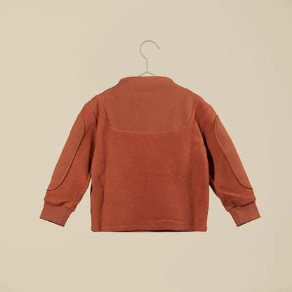 Felpa doppiata con toppe color coccio