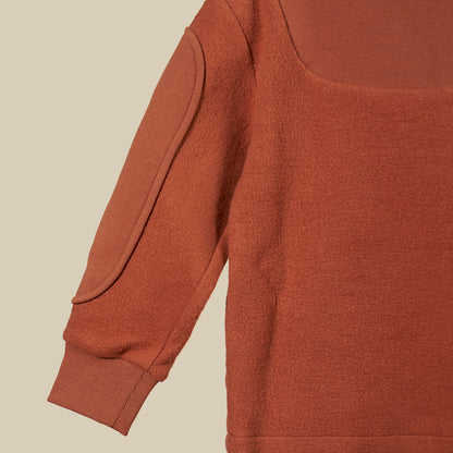 Felpa doppiata con toppe color coccio