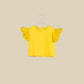 T-shirt crop giallo girasole con rouches