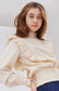 Camicia beige maniche lunghe con balze