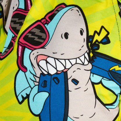 Felpa con zip e cappuccio fantasia Shark