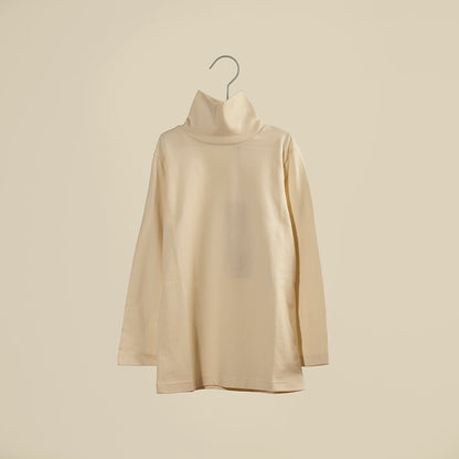 Maglia lupetto in jersey panna