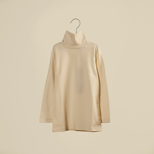 Maglia lupetto in jersey panna