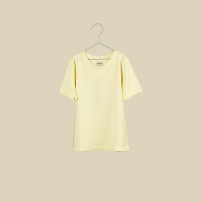 T-shirt manica corta in jersey di cotone giallo chiaro