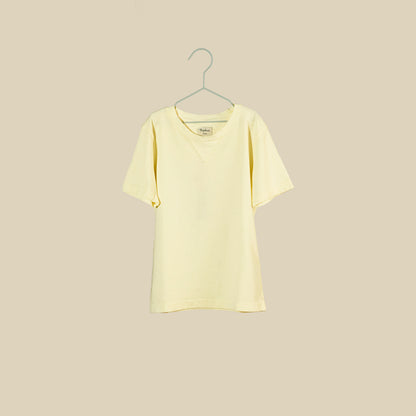 T-shirt manica corta in jersey di cotone giallo chiaro