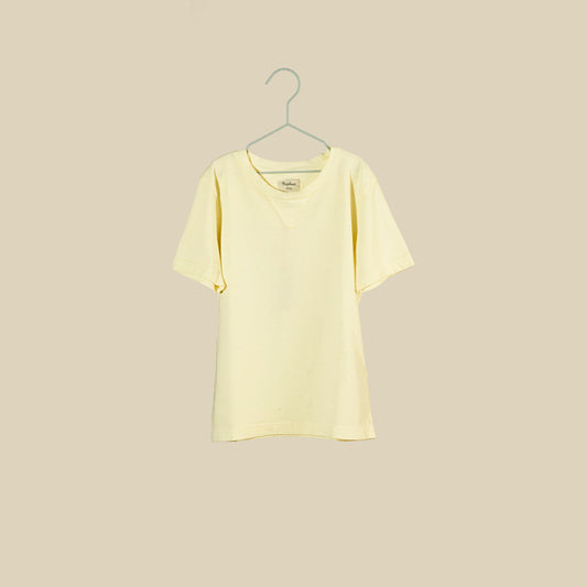 T-shirt manica corta in jersey di cotone giallo chiaro