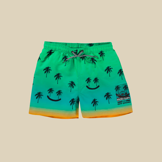 Costume boxer verde con stampa palme