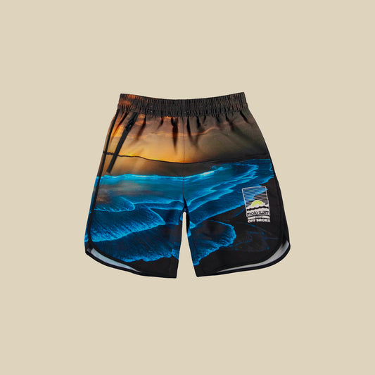 Costume boxer con stampa oceano e tramonto