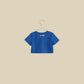 T-shirt crop in jersey di cotone blu elettrico