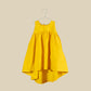Vestito smanicato in cotone croccante giallo girasole