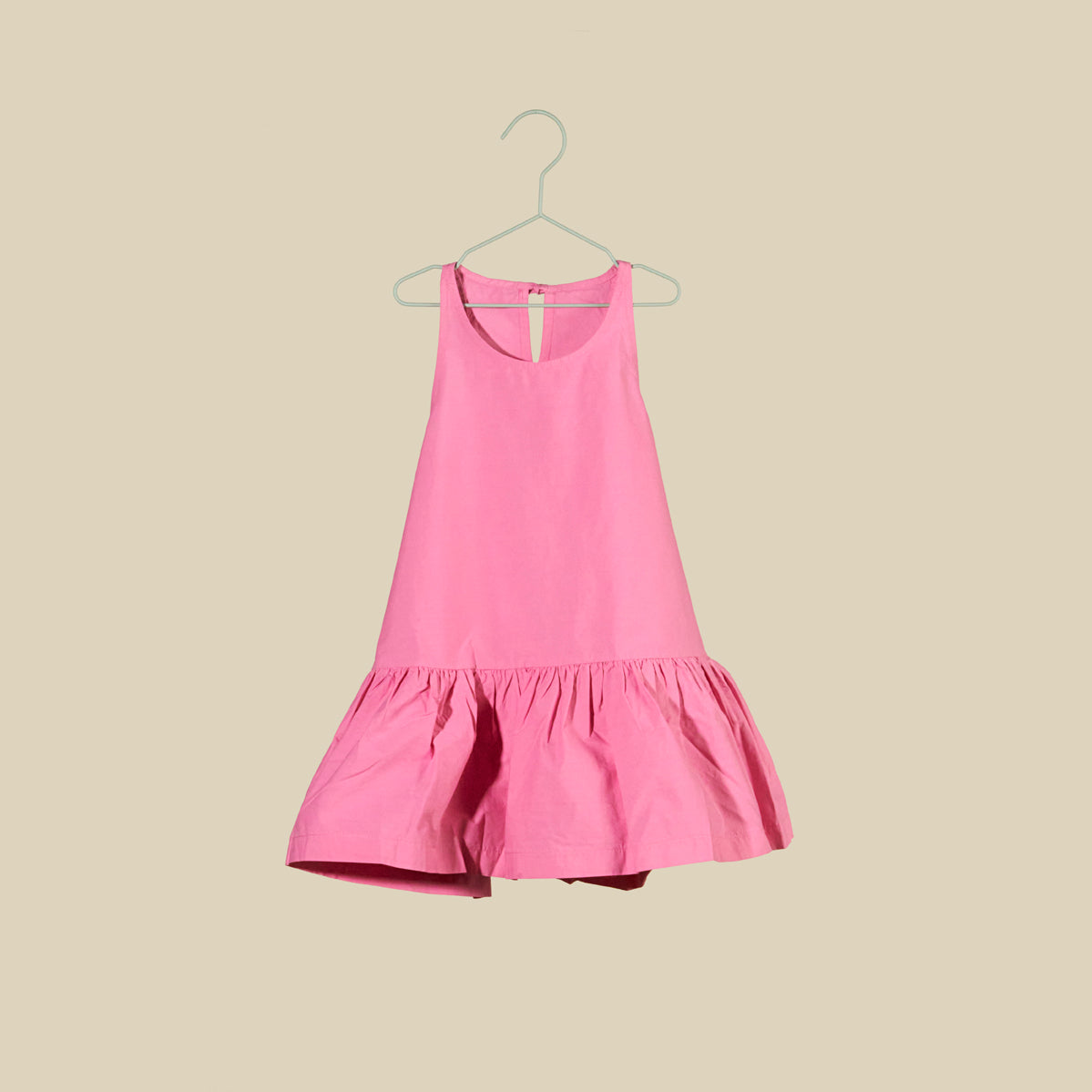 Vestito smanicato in cotone croccante rosa big bubble