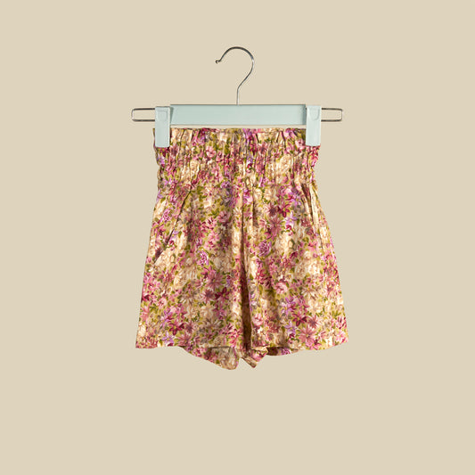 Shorts fiorellino con elastico in vita