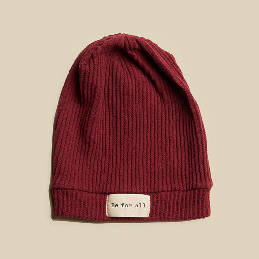 Cappellino in tessuto cannetté bordeaux