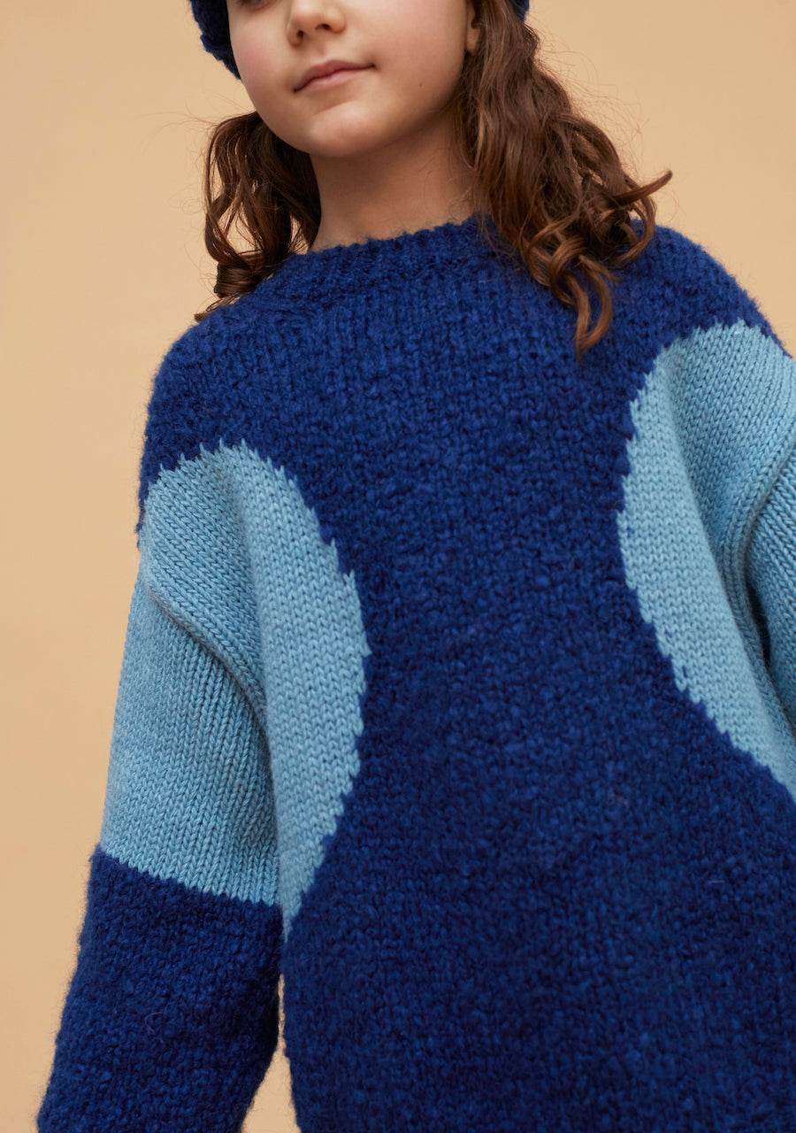 Maglione oversize blu elettrico