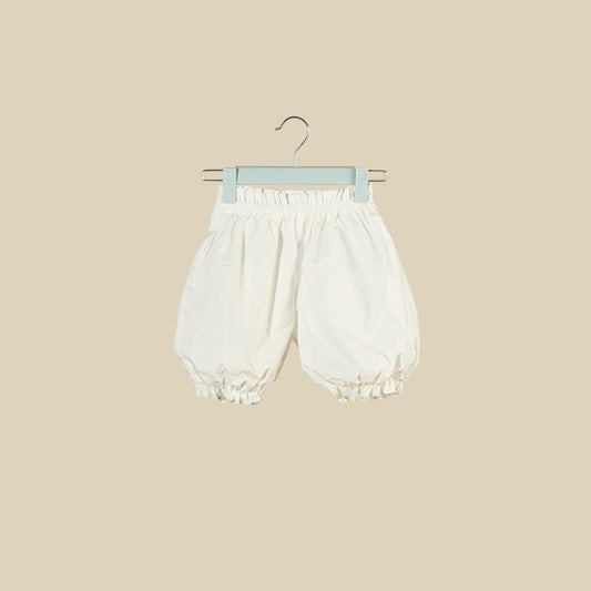 Pantaloncino coulotte bianco al ginocchio in popeline