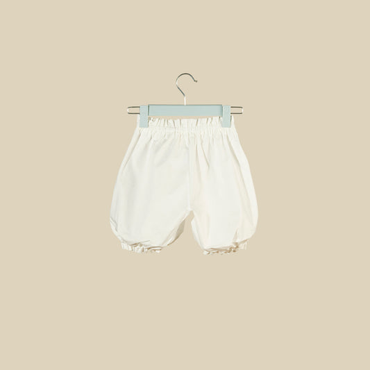 Pantaloncino coulotte bianco al ginocchio in popeline