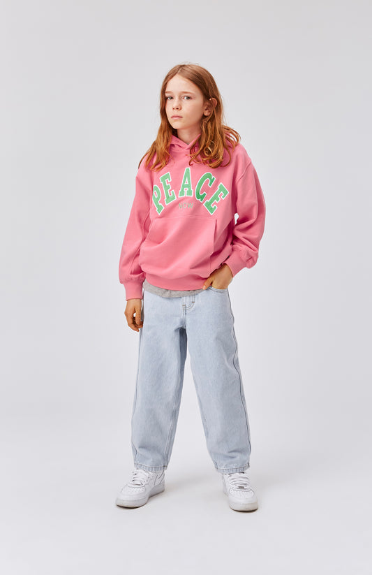 Felpa unisex rosa bubblegum con cappuccio