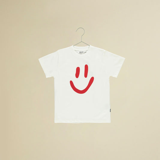T-shirt manica corta bianca con smile