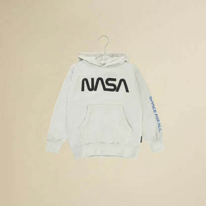 Felpa Nasa grigia maniche lunghe con cappuccio