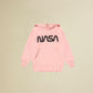 Felpa Nasa rosa maniche lunghe con cappuccio