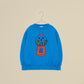 Felpa girocollo blu con cicche