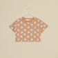 T-shirt crop con stampa con cubi