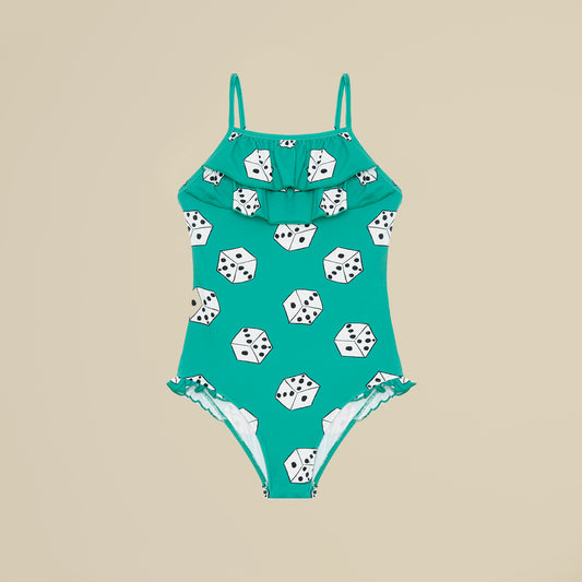Costume intero verde con dadi