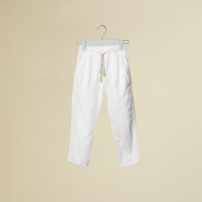 Pantalone bianco in tessuto parachute
