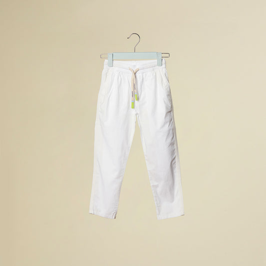 Pantalone bianco in tessuto parachute